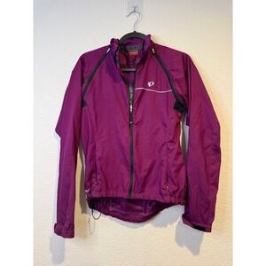 Pearl Izumi Women's Cycling Jacket Purple Windbreaker Zip off sleeves sz S 2182